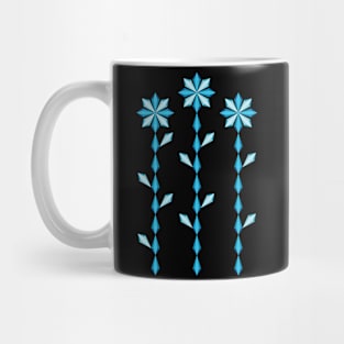 Blue frozen flowers garden, version two Mug